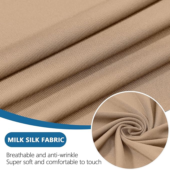 hyha Milk Silk Couch Cushion Covers, Soft Magic Sofa Covers Washable for 2 Cushion Couch, Stretch Sectional Outdoor Cushion Covers for Patio Furniture with Elastic Bottom(Medium, Camel)