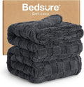 Bedsure GentleSoft Blankets Queen Size for Bed - Super Soft Cozy Blanket for Kids Girls, Large Fuzzy Fleece Throw for Bedroom Decor, Dark Grey, 90x90 Inches