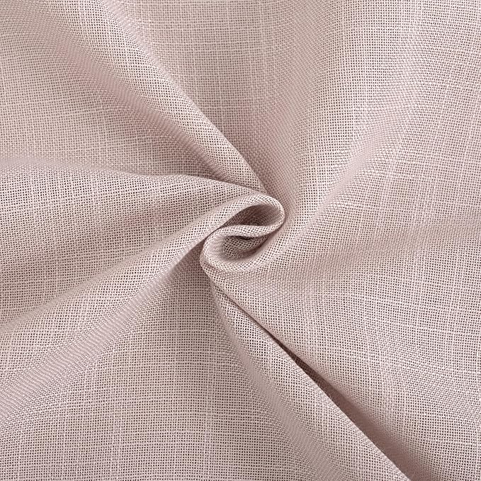 Blush Pink Curtains for Living Room Back Tab Modern Farmhouse Semi Sheer Curtains 108 inches Long 2 Panels Set Muted Neutral Window Curtain for Dining Room Bedroom 52x108