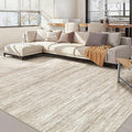 Nakagishi 8X10 Area Rugs Living Room: Washable Large Vintage Rug Neutral Non-Slip Soft Stain Resistant Indoor Carpet for Bedroom Nursery Dining Room Office Playroom - Brown-01
