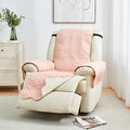 Great Bay Home Reversible Recliner Cover - Washable Slipcover Furniture Protector with Elastic Straps - Perfect for Kids & Pets - Quilted & Stitched Detail (Dusty Rose/Taupe)