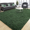 Tepook Soft Fluffy Rugs for Bedroom, 4x6 Area Rug for Living Room, Modern Shaggy Room Rug for Kids Boys Girls, Plush Throw Rugs Indoor Nursery Home Decor Rug with Non-Slip Bottom, Dark Green