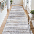Large Runner Rugs for Hallway 4x16: Non-Slip Washable Wide Carpet - Soft Low-Pile Stain and Spill Resistant Rug for Entryway Living Room Dining Room Balcony Garage Office Beige Grey