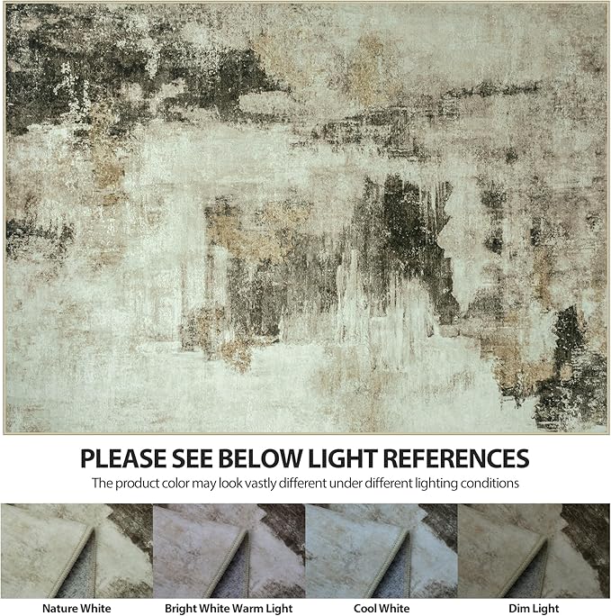 9x12 Area Rugs for Living Room Rug Washable: Abstract Large Rug for Dining Room Bedroom Carpet Non Slip 9 by 12 Indoor Modern Nursery Home Office Coffee