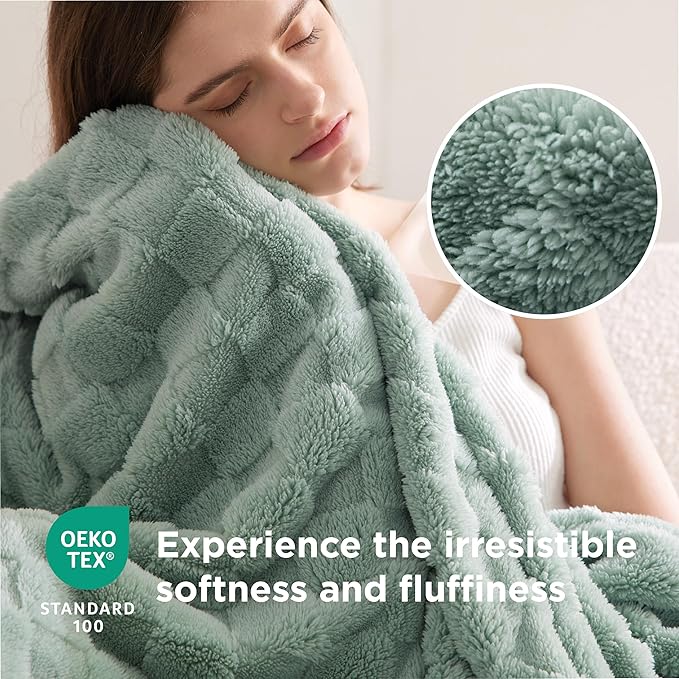 Bedsure GentleSoft Full Size Blankets for Bed - Super Soft Cozy Fleece Spring Blanket for Kids Girls, Large Fuzzy Throws for Bedroom Decor,Sage Green, 84x90 Inches