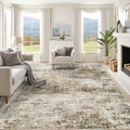 8x10 Area Rugs for Living Room, Washable Modern Abstract Large Area Rug Neutral Soft Non Slip Kids Rug Stain Resistant Indoor Carpet for Bedroom Nursery Dining Room Playroom(Brown, 8'x10')