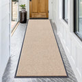 OLANLY Front Door Mat Indoor Outdoor Entrance, Waterproof Heavy Duty Doormat, Fade Resistant, Low Profile, Easy Clean Patio Porch Welcome Floor Mats for Entry, 71x30, Beige