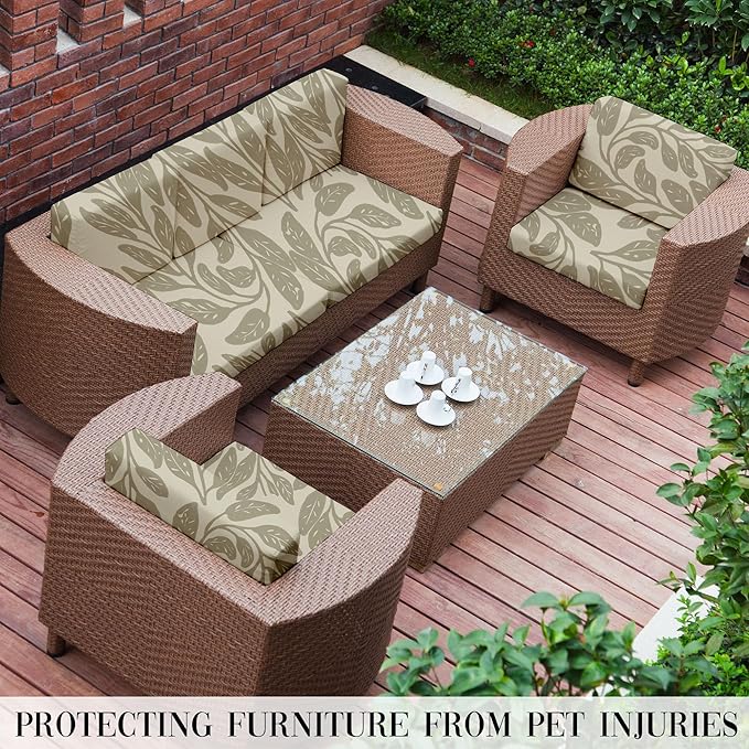 8Pcs Outdoor Cushion Covers, Patio Cushion Covers,Stretch Elastic Slipcovers, Replacement Washable & Reusable Furniture Protector for Patio Couch (Hummingbird-Pattern,Cover Only)