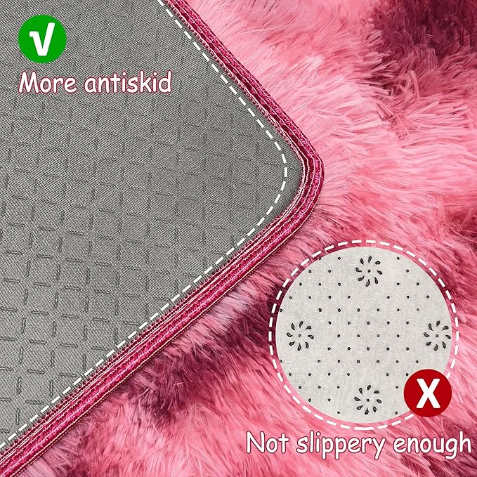 Tie-Dyed Red 3x10 Machine Washable Runner Rugs for Hallway Soft Fluffy Shaggy Bedside Rugs for Bedroom Living Room Indoor Floor Carpet for Kids Girls and Boys Nursery Rooms Home Decor Aesthetic