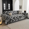MYSKY HOME Boho Couch Cover Sofa Covers, Couch Covers for 2 Cushion Couch Sofa, Chenille L Shape Sectional Couch Cover - Pet-Friendly, Machine Washable, Sofa Protector for Kid, 71"x118", Grey Geometry