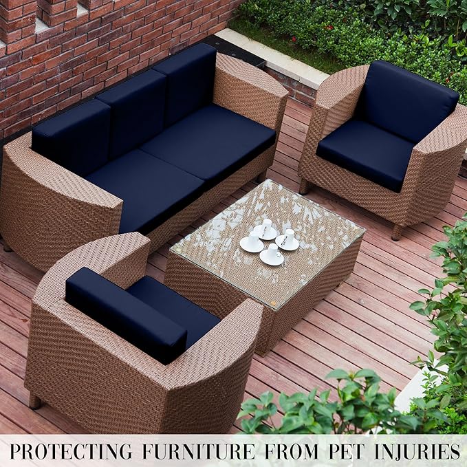 Outdoor Cushion Covers Set,12PCS Patio Furniture Couch Seat Slipcovers, Replacement for Sofa Sectional Chair(Cover，Only)