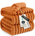 Bedsure GentleSoft Queen Blanket for Bed - Cozy Soft Fall Blankets for Women, Cute Large Fall Throws for Girls, Orange, 90x90 Inches