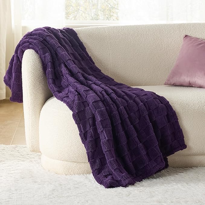 Bedsure GentleSoft Purple Throw Blanket for Couch - Super Soft Cozy Blankets Gifts for Kids Girls, Cute Small Fleece Mother's Day Throws for Bedroom Home Decor, 50x70 Inches
