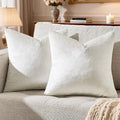 GIGIZAZA Beige Pillow Covers 24x24: Pack of 2 Throw Pillows Soft Solid Covers - Velvet Decorative Modern Couch Big Cushion Covers,Living Room,Bedroom,Sofa