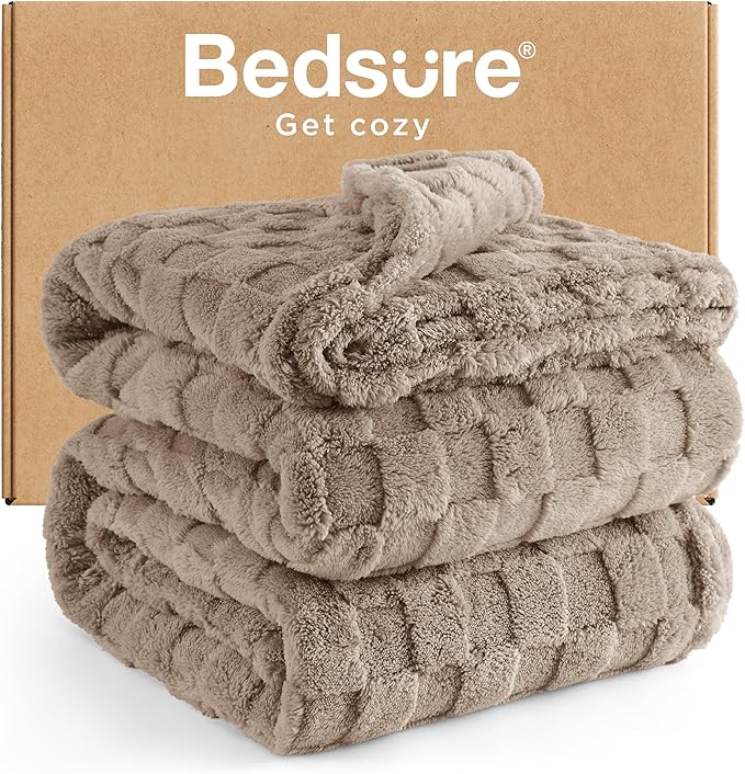 Bedsure GentleSoft Full Size Blankets for Bed Light Brown - Super Soft Cozy Fleece Blanket for Kids Girls, Large Fuzzy Throws for Bedroom Decor, 84x90 Inches
