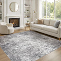 UERMEI Square Area Rugs : Washable 6x6 Neutral Modern Abstract Carpet for Living Room Bedroom - Soft Floor Mat with Non Slip Backing for Kitchen Nursery Dorms Farmhouse Home Decor - Grey