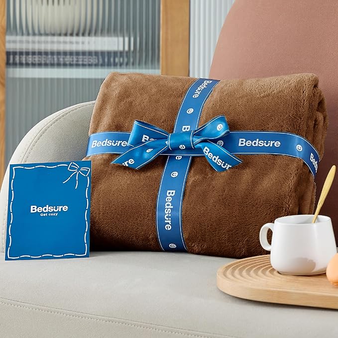 Bedsure GentleSoft Orange Throw Blanket for Couch - 300GSM Soft Cozy Fleece Blankets for Home Decor Gifts, 50x60 Inches