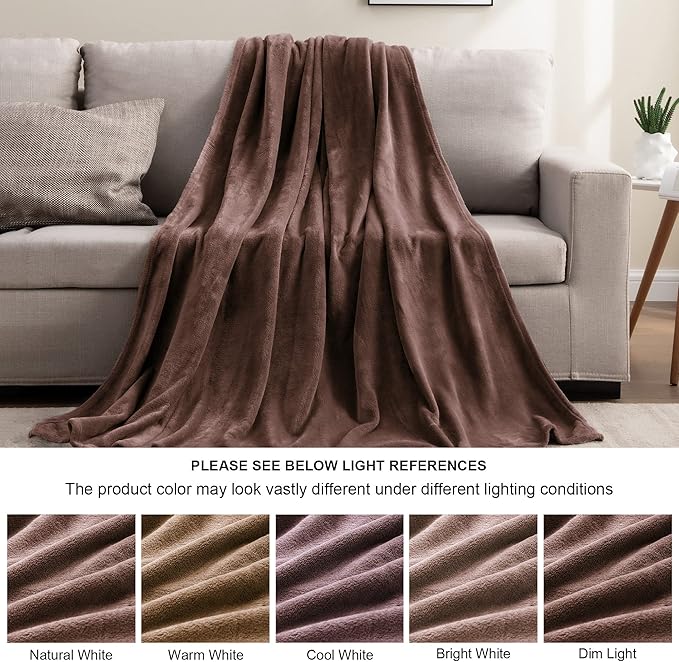 BEDELITE Fleece Blanket Brown Throw Blankets for Couch & Bed, Luxury Plush Cozy Fuzzy Blanket 50" x 60", Super Soft Warm Lightweight Throw Blanket for Travel Camping