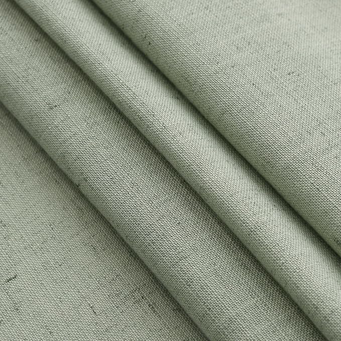 Nanspring Desert Sage Linen Curtains 72 Inch Length for Living Room Semi Sheer Light Filtering Door Drapes 2 Panels Set for Kids Bedroom Back Tab Rod Pocket Modern Farmhouse Decor 52x72