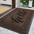 Yimobra Welcome Mats for Front Door 29.5x17, Heavy Duty Waterproof Outdoor Door Mat Outside Entrance, Non-Slip Low Profile Indoor Entryway Mat for Garage Patio, Coffee