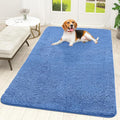 OLANLY Dog Door Mat for Muddy Paws 59x35, Absorbs Moisture and Dirt, Absorbent Non-Slip Washable Doormat, Quick Dry Chenille Mud Mat, Entry Indoor Entryway Carpet for Inside Floor, Cornflower Blue