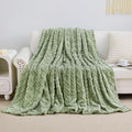 Aganear Twin Blanket - 3D Stylish Design, Lightweight Blanket Super Soft, Warm, Decorative Present for All Seasons, Portable Throw Blankets for Couch, Sofa, Bed, Car(60"×80", Sage Green)