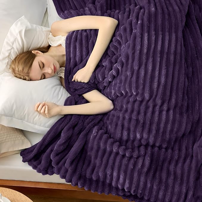 Bedsure GentleSoft Purple Fleece Blanket for Couch - Cozy Soft Blankets for Women, Cute Small Throws for Girls, 90x90 Inches