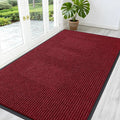 OLANLY Front Door Mat Indoor Outdoor Entrance, Waterproof Heavy Duty Doormat, Fade Resistant, Low Profile, Easy Clean Patio Porch Welcome Floor Mats for Entry, 59x30, Wine Red