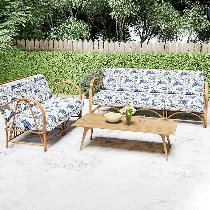 Smiry Printed Couch Cushion Covers, Stretch Soft Couch Covers for Sofa, Washable Non-Slip Sofa Slipcover Furniture Protector for Indoor and Outdoor (Large, Light Green)