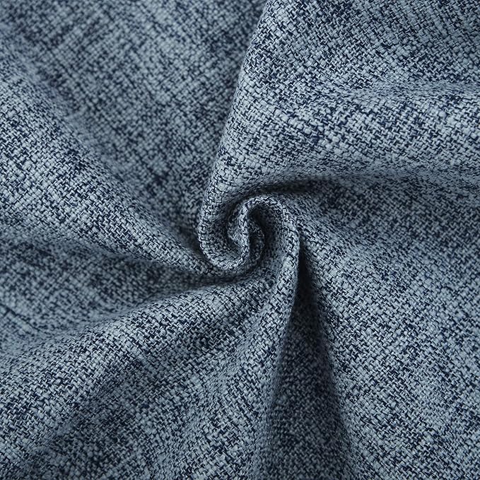 HPUK Linen Throw Pillow Covers Pack of 2, 18x18 Inch Accent Cushion Covers for Living Room, Bedroom, Decorative Solid Color Pillow Covers for Couch, Sofa, Chair, Blue