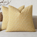 Foindtower Set of 2 Decorative Vintage Floral Print Throw Pillow Covers Neutral Modern Farmhouse Cushion Covers Boho Home Decor For Sofa Couch Chair Bedroom Living Room Outdoor,22×22 Inch,Light Yellow