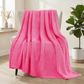 Whale Flotilla Extra Large Fuzzy Fleece Throw Blanket for Couch, 50x70 Inch Fluffy Warm Soft Jacquard Blankets for All Season, Lightweight and Cozy, Hot Pink