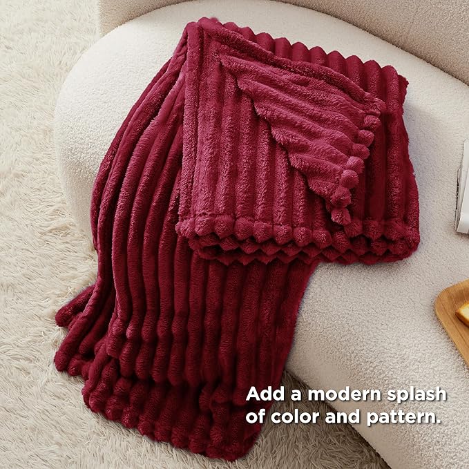 Bedsure GentleSoft Red Fleece Blanket for Couch - Cozy Soft Blankets for Women, Cute Small Throws for Girls, 50x70 Inches