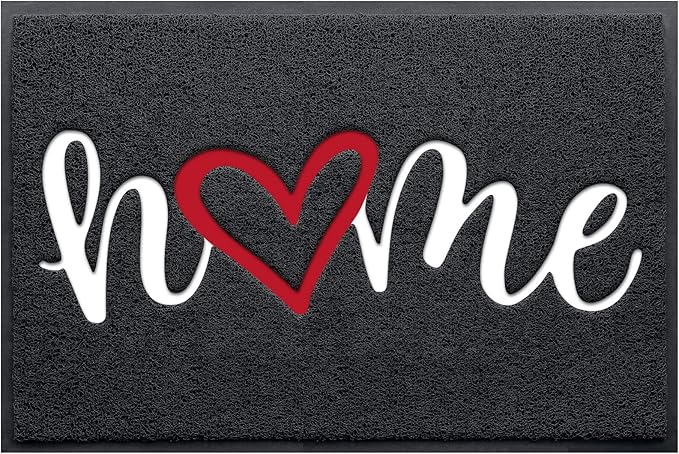 BeneathYourFeet Door Mat, Welcome Mat Low Profile Floor Mat Front Doormat Indoor and Outdoor Doormat Non Slip Rugs for Entryway, Patio, High Traffic Areas (36"x24", Black-Home)