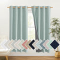 NICETOWN 100% Absolutely Blackout Linen Curtains with Thermal Insulated White Liner, Seafoam Green, 52" Wide, 72" Length Energy Saving Curtains for Living Room 2 Panels Set, Vertical Blinds