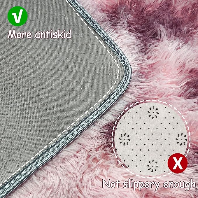 Tie-Dyed Blush 3x10 Machine Washable Runner Rugs for Hallway Soft Fluffy Shaggy Bedside Rugs for Bedroom Living Room Indoor Floor Carpet for Kids Girls and Boys Nursery Rooms Home Decor Aesthetic