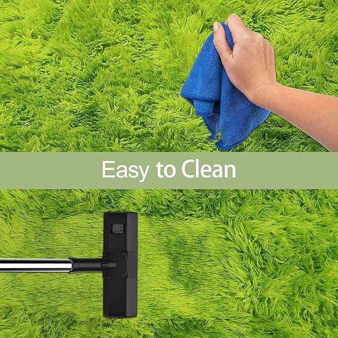 Tie-Dyed Runner Rug for Bedroom Green 2x10ft Fluffy Area Rug Bedside Runner Rug for Kids Room Boys Teens Nursery Baby Living Room Dorm Home Decor Carpets
