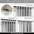 Curtain Panels in Dark Grey, Light-Filtering Cotton-Polyester Blend, 2 Pack