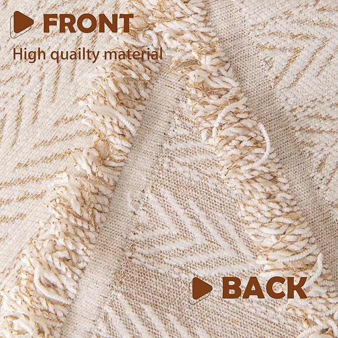 Boho Chenille Couch Cover for Dogs, Non Slip Sofa Cover, Couch Slipcover Covers for 3 Cushion, Furniture Protector with Tassels for Pets Washable, 91"x134", Fishbone Beige