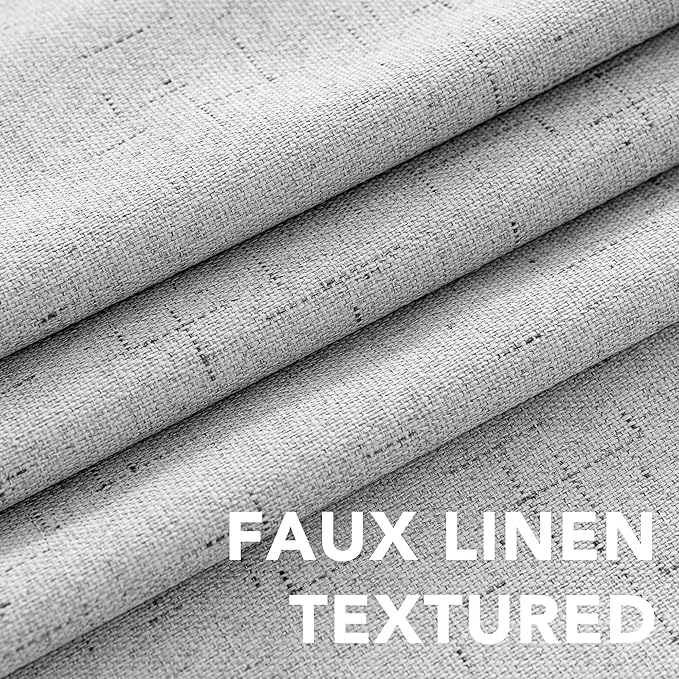 H.VERSAILTEX 100% Blackout Curtains for Bedroom Thermal Insulated Linen Textured Curtains Heat and Full Light Blocking Drapes Living Room Curtains 2 Panel Sets, Glacier Gray, 52x96 Inch