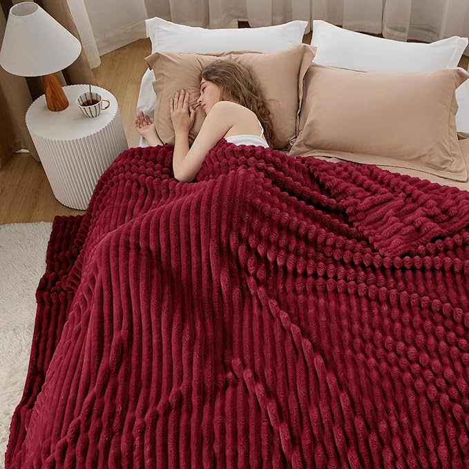 Bedsure GentleSoft Red California King Size Blanket for Bed - Cozy Soft Blankets for Women, Cute Small Fleece Throws for Girls, Birthday Gifts for Women, 102x96 Inches