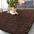 OLANLY 7x10 Machine Washable Large Area Rugs for Living Room, Bedroom, Soft Fluffy Shaggy Bedside Rug, Indoor Floor Carpet for Kids Girls and Boys, Dorms, Nursery, Home Decor Aesthetic, Coffee