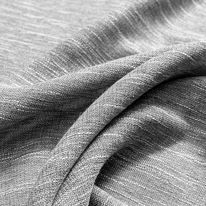 Curtain Panels in Dark Grey, Light-Filtering Cotton-Polyester Blend, 2 Pack