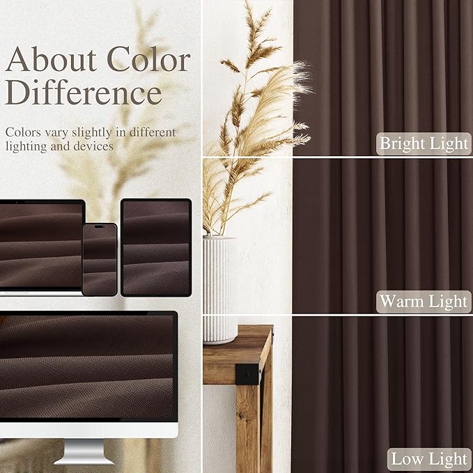 Coffee Linen Curtains 102 Inches Long for Living Room 2 Panel Set Back Tab Rod Pocket Semi Sheer Curtains Light Filtering Burlap Extra Long Drapes Neutral Farmhouse Decor for High Window 52x102