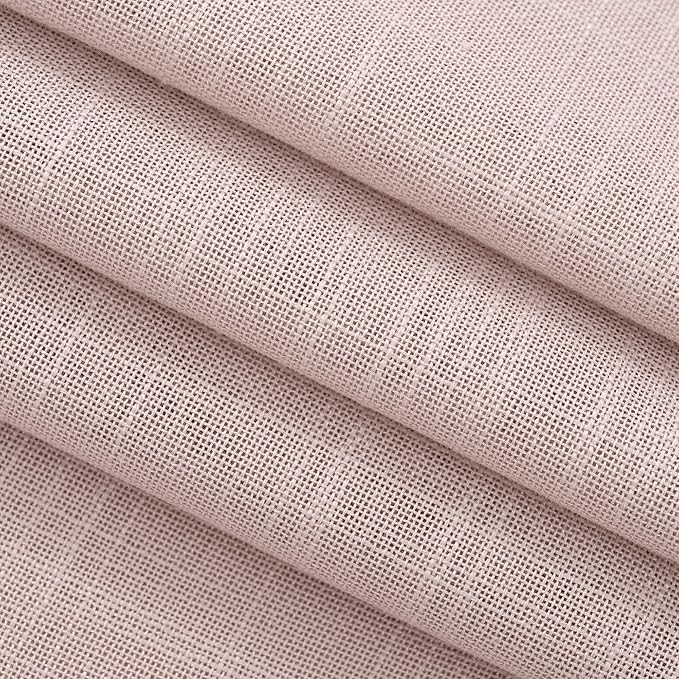 Blush Pink Curtains for Living Room Back Tab Modern Farmhouse Semi Sheer Curtains 108 inches Long 2 Panels Set Muted Neutral Window Curtain for Dining Room Bedroom 52x108