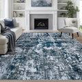 8x10 Area Rugs for Living Room Rug Washable: Abstract Large Rug for Dining Room Bedroom Carpet Non Slip 8 by 10 Indoor Modern Nursery Home Office Navy Grey