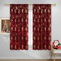 NICETOWN 2 Panels Red Christmas Curtains W42 x L63 in, Rod Pocket Gold Stamping Xmas Tree Printed Window Treatments for Bedroom, Living Room, Thermal & Privacy Draperies for Holiday Party Home Decor