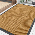 Smiry Front Door Mat Outside Entrance, Heavy Duty Sturdy Natural Rubber Doormat, Trap Dirt and Moisture, Easy Clean Low Profile Welcome Floor Mats for Indoor Outdoor Entry, 35X23 Inch, Creamy Yellow