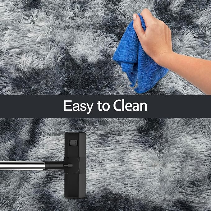 Tie-Dyed Dark Grey 3x10 Machine Washable Runner Rugs for Hallway Soft Fluffy Shaggy Bedside Rugs for Bedroom Living Room Indoor Floor Carpet for Kids Girls and Boys Nursery Rooms Home Decor Aesthetic