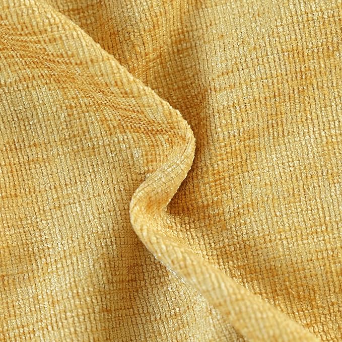 CaliTime Throw Pillow Covers Decorative 20 X 20 Inches Pack of 2 Cozy Chenille Cushion Cases for Couch Sofa Bed Living Room Home Gold